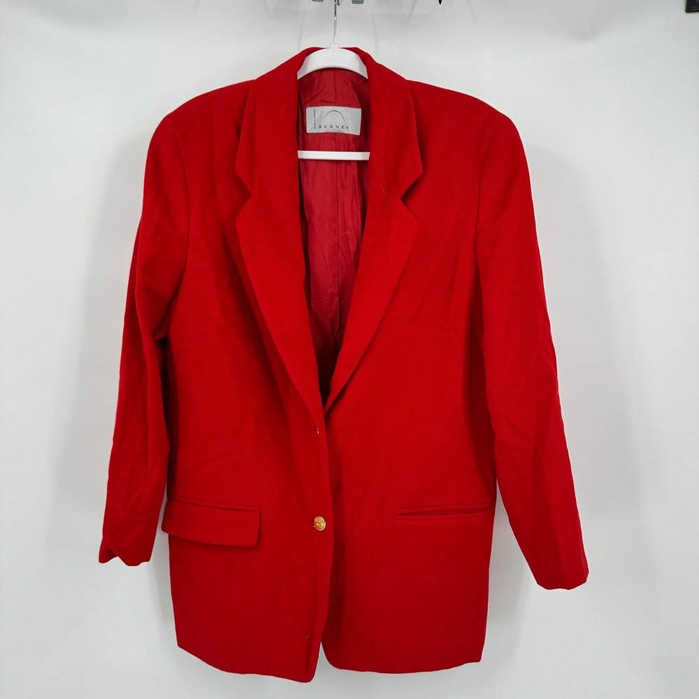 Bogner Womens Quiet Luxury Wool Angora Blazer Size 12 Jacket Old Money Vintage